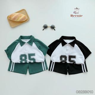  Set quần áo polo cộc tay in hình số chất liệu cotton cá sấu siêu thoáng mát cho bé trai 9-25kg 23B010