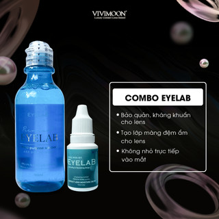Combo nước ngâm và nhỏ mắt lens VIVIMOON vệ sinh cấp ẩm kính áp tròng EYELAB