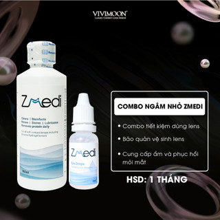 Combo nước ngâm nhỏ mắt Zmedi VIVIMOON LENS vệ sinh kính áp tròng