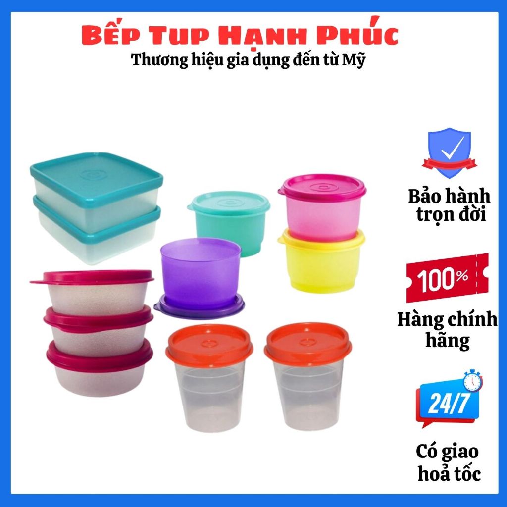 Tupperware - Hộp vuông mini Square away, snackcup, midget