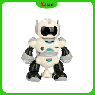 Bộ đồ chơi robot biết sàn qua lại và phát sáng, có nhạc vui nhộn cho các bé