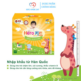 Hero Kid Gold 30 Gói/Hộp - Dùng Cho Trẻ Chậm Lớn, Còi Xương, Trẻ Cần Tăng Cường Sức Đề Kháng