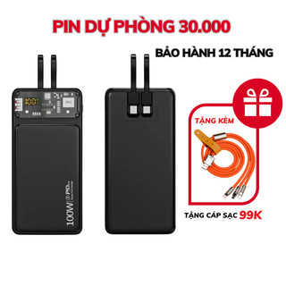 Sạc dự phòng TZ100 30000mah pin dự phòng màn hình Led tích hợp tích hợp 2 đầu sạc tiện dụng DL Tech