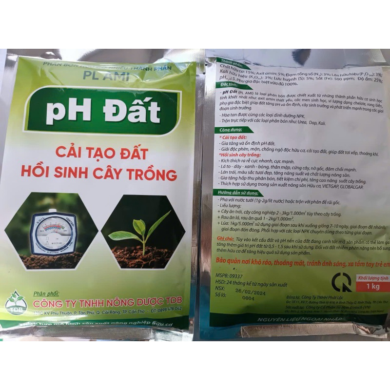 pH Đất cải tạo đất hồi sinh cây trồng (túi 1kg)