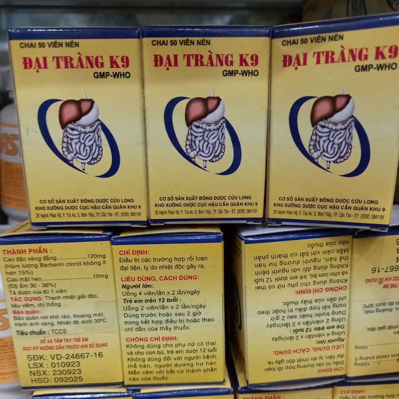 Đại tràng K9 chai 50 viên