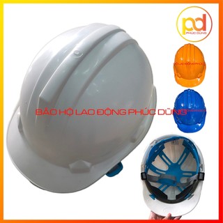 Mũ bảo hộ lao động màu trắng giá rẻ khoá bấm ôm sát đầu giá rẻ, Nón bảo hộ công nhân công trường tiện lợi phù hợp nam nữ