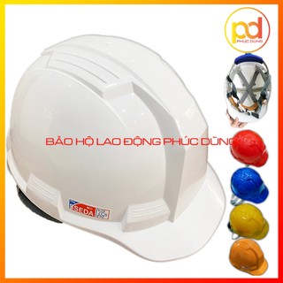 Mũ bảo hộ lao động Hàn Quốc Sseda màu trắng khoá vặn ôm sát đầu, Nón bảo hộ công nhân công trình thời trang giá rẻ