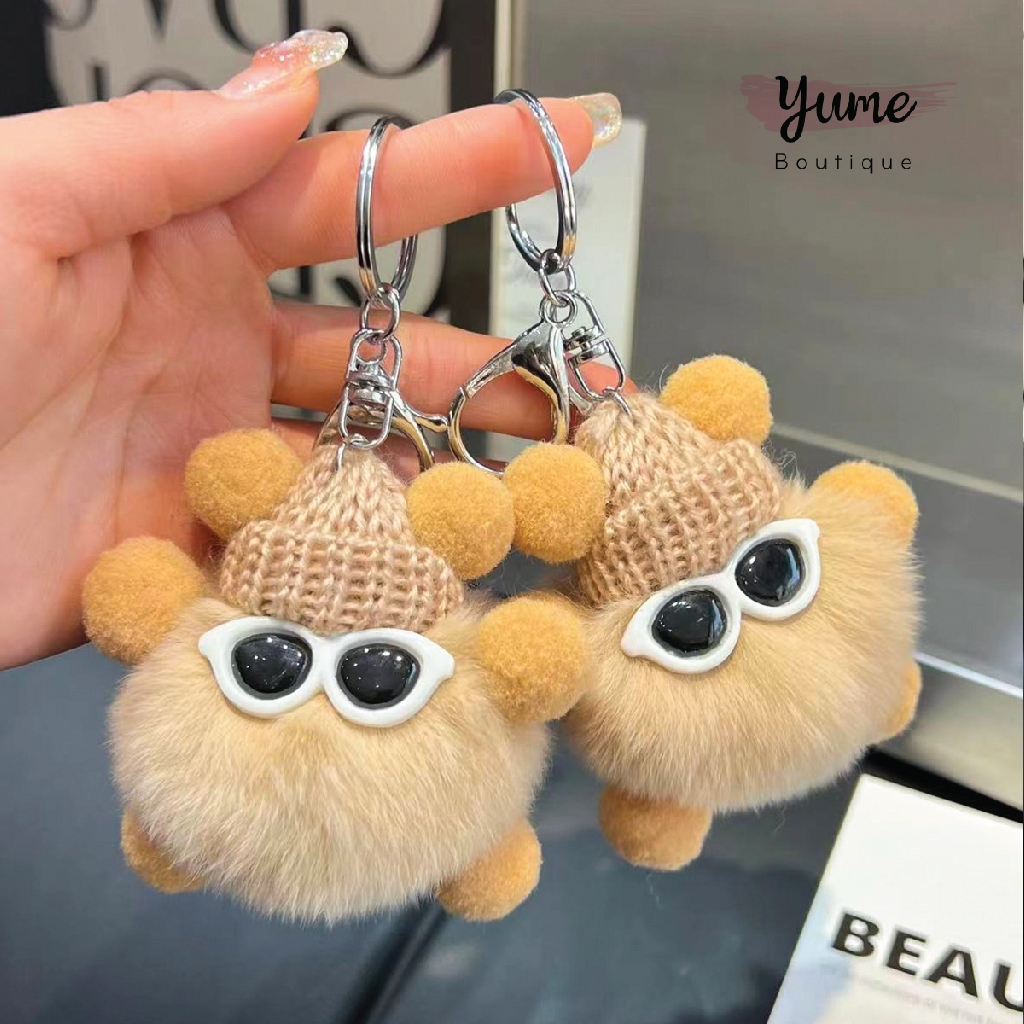 [Phụ Kiện Hot] Móc Khóa Cục Bông Cute Treo Túi Xách, Balo, Chìa khóa