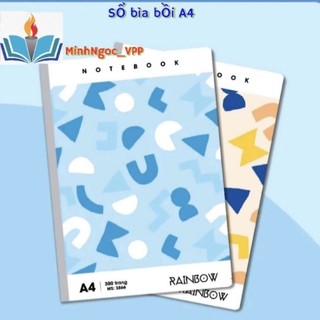 5 quyển sổ bìa bồi cao cấp a4 rainbow hải tiến 200 trang