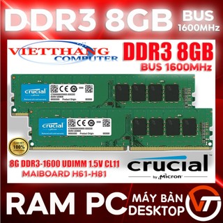 Ram ddr3 8g crucial bus 1600 - ram 8g ddr3 bus 1600 crucial - thương hiệu mỹ usa new 100% full hộp