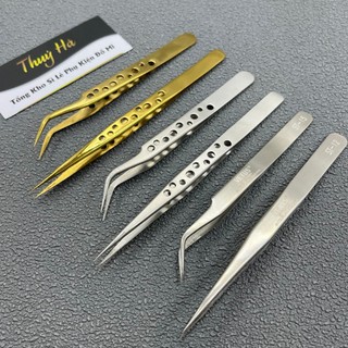Nhíp tách mi thân lỗ-thân trơn  thẳng- cong _gắp mi,gắp linh kiện dụng cụ nối mi _Thúy Hà