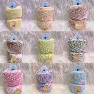  Len cotton Việt Nam 1mm craftyarn màu loang 