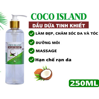 Dầu Dừa Tinh Khiết Nguyên Chất Ép Lạnh Coco island vòi xịt 250ml