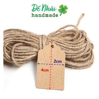50 Thẻ Giấy Hang Tag + Dây Treo [shop không nhận in thẻ]