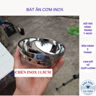 Bát ăn cơm inox 11.5cm, tô inox cách nhiệt 2 lớp