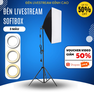  Đèn Softbox Đèn Studio Chụp Ảnh Hỗ Trợ Ánh Sáng Quay Phim Livestream Bán Hàng Chuyên Nghiệp Kèm Chân Tripod Cao 2m1 -LEE 