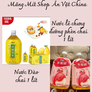 Nước ép lê chưng nước đào nội địa trung siêu ngon thanh mát chai 1000ml giải khát