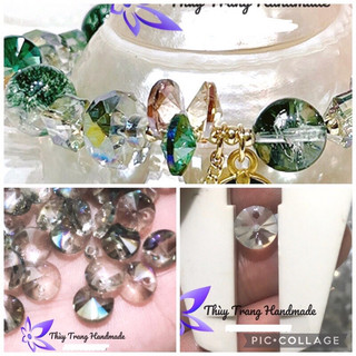 10 hạt pha lê nón lỗ lệch size 13mm làm trang sức handmade
