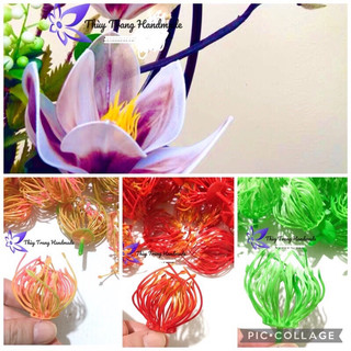 1 chùm nhuỵ nhựa dẻo làm hoa voan, hoa giấy, hoa vải