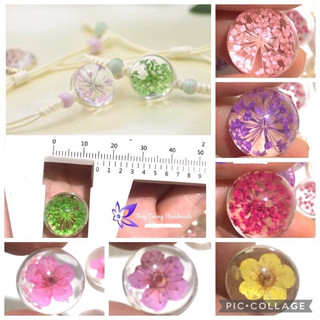 Mặt THỦY TINH ÉP HOA KHÔ làm mặt vòng tay, dây chuyền, trang sức handmade