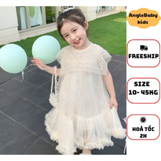 (10-45kg) Váy Đầm công chúa xoè lấp lánh phối ren,váy bé gái hàng QC loại 1 đủ size AngleBabyKids