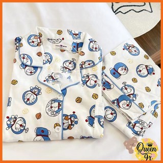 Bộ pijama, đồ bộ mặc ở nhà cho nữ dáng cộc xinh xắn dễ thương doremon