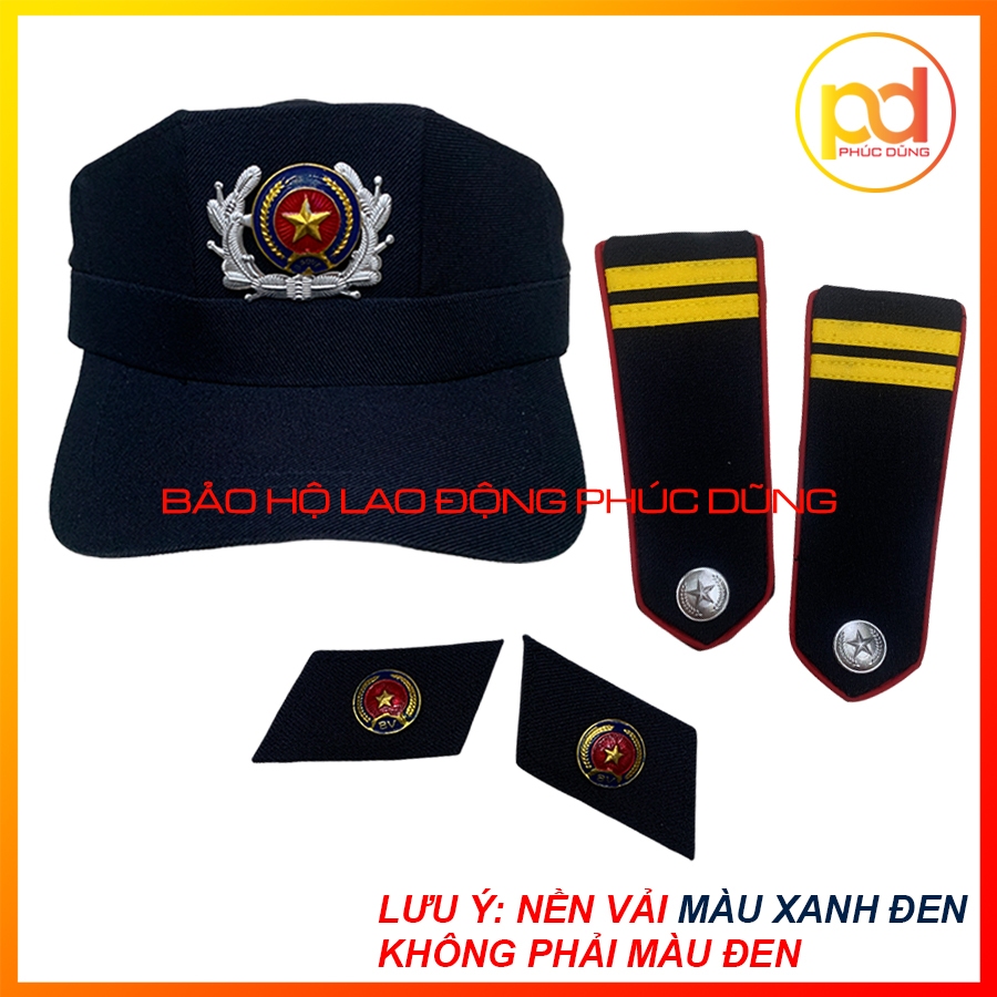 Combo Cầu Vai Bảo Vệ, Ve Áo, Nón kèm sao đồng phục bảo vệ chuyên nghiệp giá rẻ theo quy định thông tư cũ
