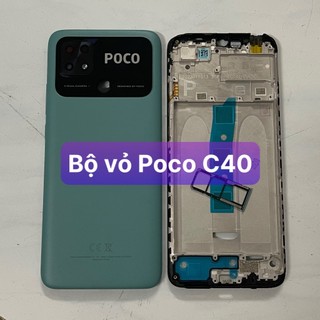 Bộ vỏ Poco C40 ,kèm khay sim,phím âm lượng,kính camera
