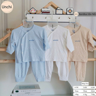 Bộ dài tay bé trai bé gái sơ sinh Unchi chất petit cao cấp gam màu kẹo ngọt mềm mịn co dãn 4 chiều thấm hút mồ hôi