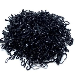 Túi 500 dây thun cột tóc màu đen dây buộc tóc