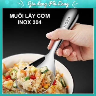 Muôi Lấy, Xới Cơm Bằng Inox 304 Chống Dính, Không Han Rỉ, Sáng Bóng, Sang Trọng