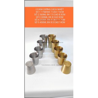 LY 2 LỚP CÁCH NHIỆT INOX 304 KIM CƯƠNG [Giá hủy diệt] [Có sẵn] [Ảnh thật]