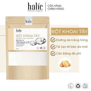 Bột Khoai Tây nguyên chất Halic Organic 40G đắp mặt nạ dưỡng trắng da, tẩy da chết và dưỡng ẩm hiệu quả