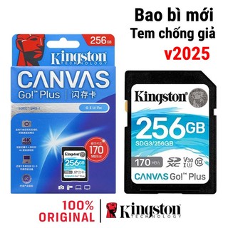 Kingston canvas go! plus thẻ nhớ sd card 170mb/s 64gb 128gb 256gb thẻ nhớ sd card cho máy quay camera máy ảnh u3 v30 a2