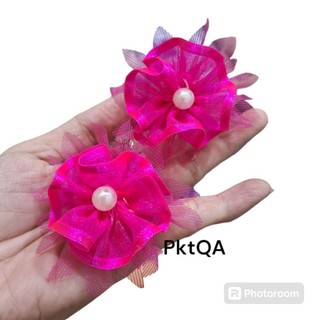 Một cặp thun cột tóc đính hoa cho bé