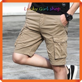 [QUẦN XUẤT DƯ BIG SIZE 38/40/42] Quần Short Lửng Nam Trơn Cotton Lưng Bản Ngang Phối Dây Rút Trong Sang Trọng -Hàng VNXK