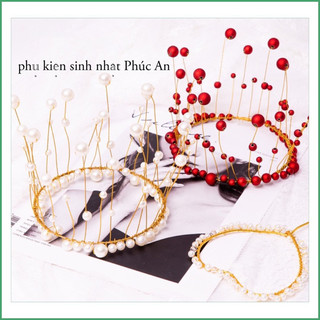 Vương miện ngọc trai trang trí bánh sinh nhật hpbd