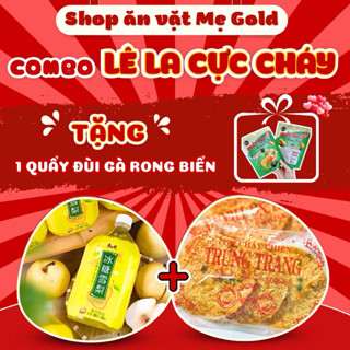 [Tặng 1 gói quẩy đùi gà rong biển] Combo LÊ la cực CHÁY: 1 chai nước lê chưng đường phèn & 3 gói cơm cháy mắm hành