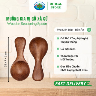 Muỗng gia vị gỗ xà cừ ohiama wooden seasoning spoon - dụng cụ bếp, bàn ăn, đồ thủ công hàng vnxk