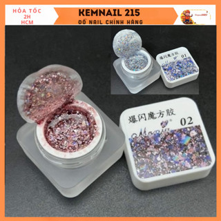  Hũ gel nhũ kim tuyến khổng tước siêu sáng siêu mịn mã 01 và 02 trang trí móng chuyên dụng kemnail215 