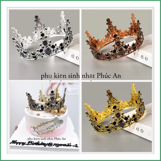 [Trang Trí] Vương miện nhựa đính hột 6 cánh trang trí bánh sinh nhật, phụ kiện bánh kem