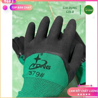 Găng tay 379 bảo hộ lao động cao cấp phủ cao su - găng tay bảo hộ lao động 379