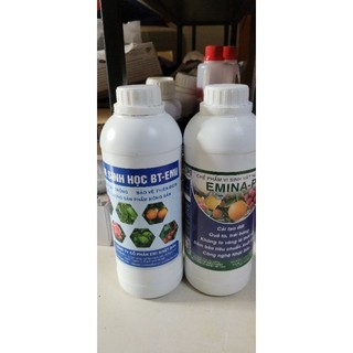 Combo 2 chai men ủ phân, tưới gốc phòng bệnh, cải tạo đất Emina chai 1 lít