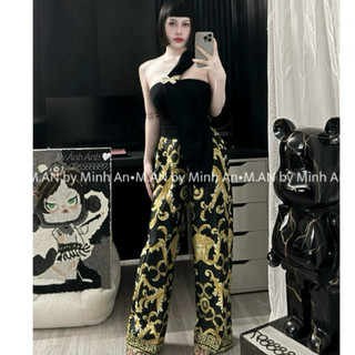 Set bộ đồ nữ quần xuông sang chảnh phối áo lệch vai chuẩn phom