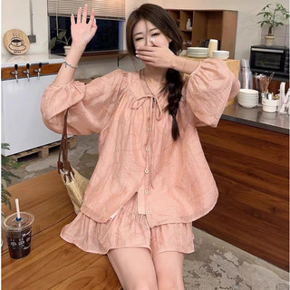 Sét áo tơ tay bồng xếp ly ngực kèm chân váy dáng xòe CHANGSTORE - V208