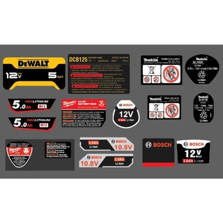 Các loại tem trang trí vỏ pin 12v. BN.