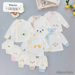 Bộ dài tay bé trai bé gái sơ sinh chất thông hơi cao cấp mềm mại thoáng khí co dãn 4 chiều quần cạp chun