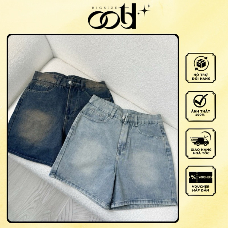 OOTD BIGSIZE | Quần jean ngố bigsize nữ trơn wash bụi