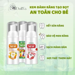 Kem Đánh Răng cho bé dạng Bọt Nuốt Được Dulifa Sạch Mảng Bám, Chống Sâu Răng, thơm miệng 60ml