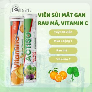 Viên sủi mát gan vitamin c, rau má Dulifa bổ sung vitamin, hỗ trợ giảm mẩn ngứa, thanh nhiệt, giải độc giúp thanh nhiệt